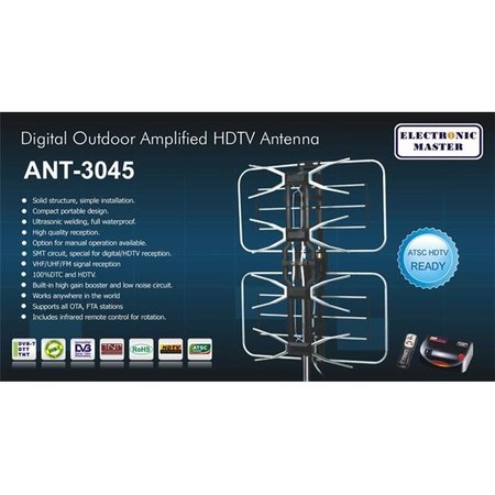 ELECTRONIC MASTER Electronic Master ANT3045 Remote Controlled Rotating Digital Outdoor Amplified HDTV Antenna ANT3045